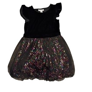 Black and Multicolor Sequin Dress